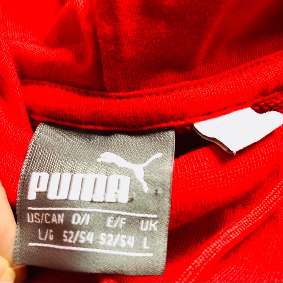 Puma Ferrari Collab Mens Red Hoodie Large Emblem - Picture 3 of 5
